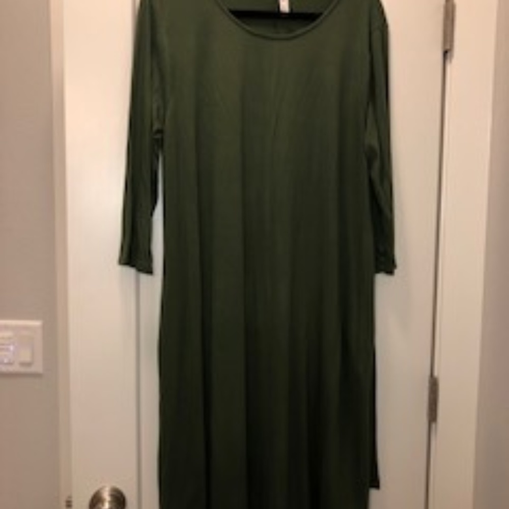 Knit dress Olive Green Plus